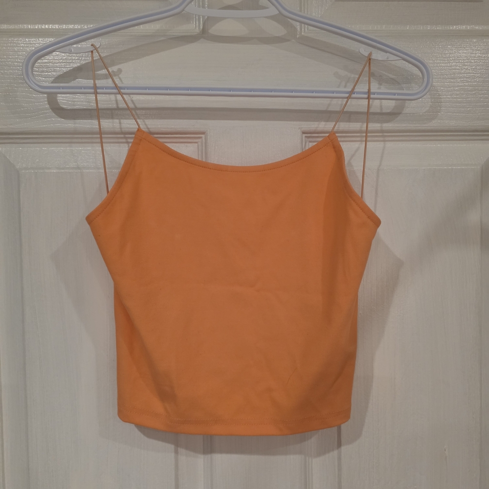 Adika Orange Open Back Crop Top
